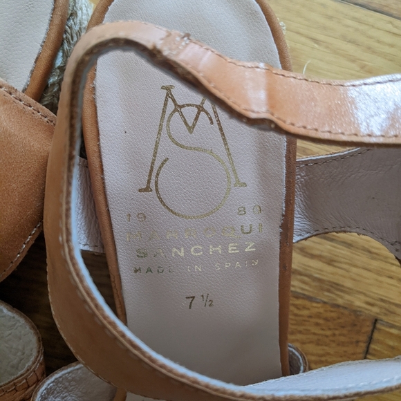 Marroqui Sanchez Woven Leather Sandals w/ Block Heels - Picture 5 of 9